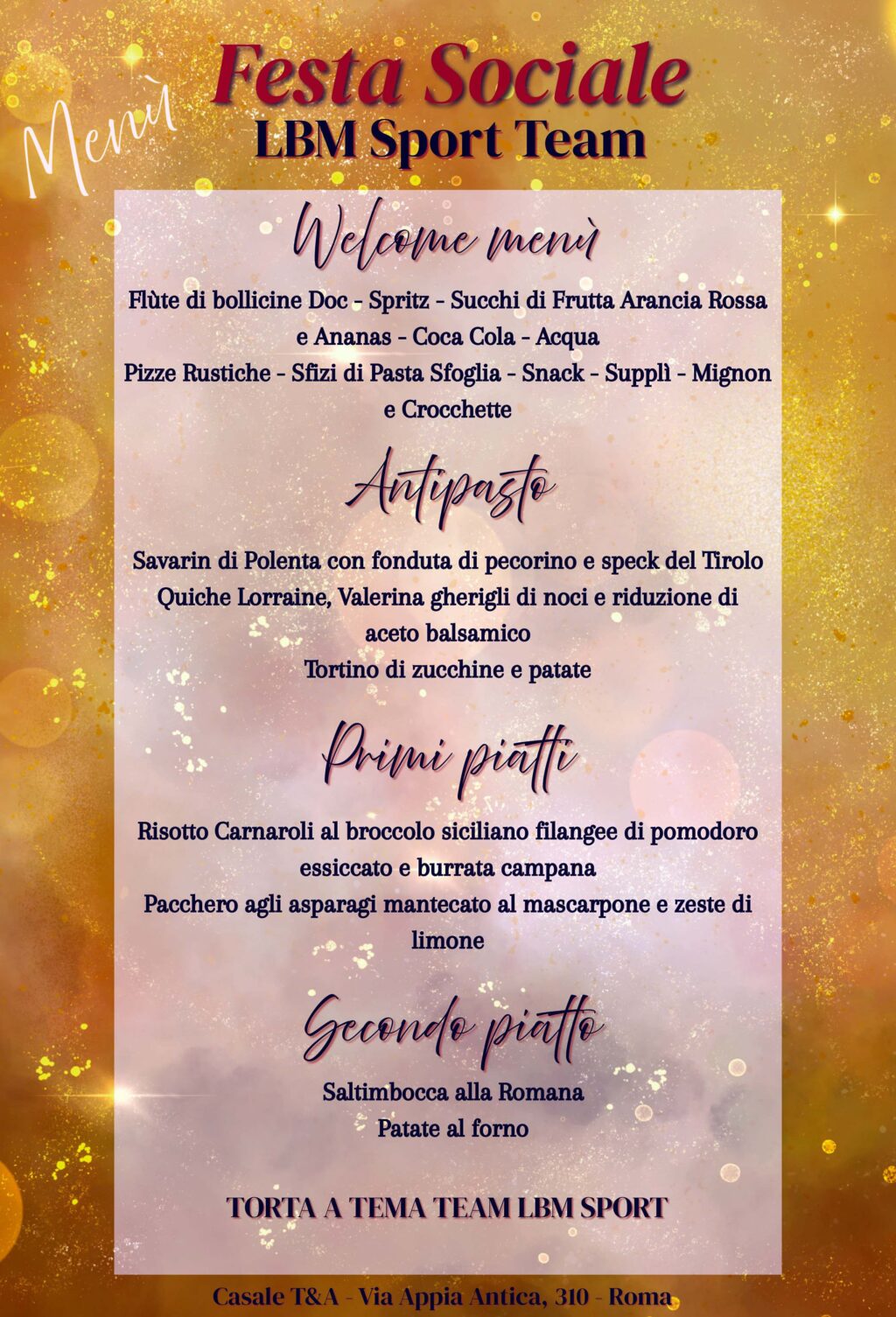Menu cena sociale 2025 Criterium